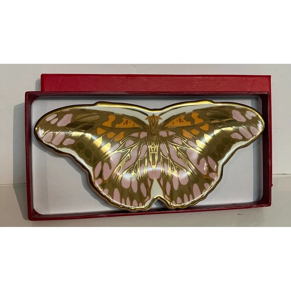 The MET Butterfly Trinket Tray Gold Excellent Séguy Papillons Plate 3